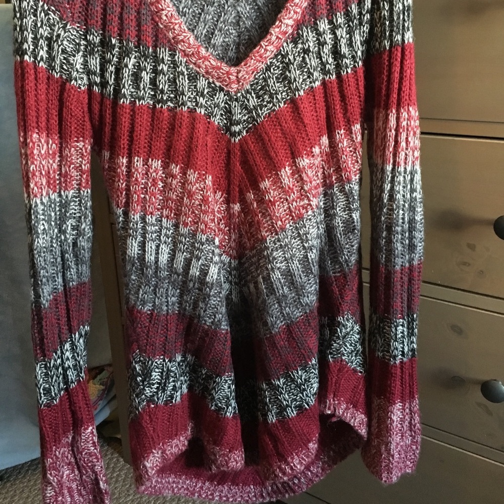 Hi low multicolor sweater